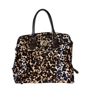 Kathy Van Zeeland leopard print satchel travel-style bag